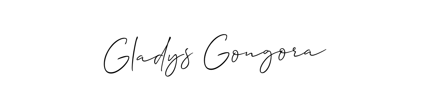 How to make Gladys Gongora name signature. Use Allison_Script style for creating short signs online. This is the latest handwritten sign. Gladys Gongora signature style 2 images and pictures png
