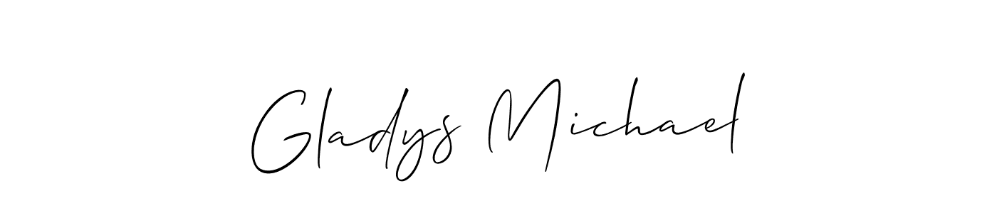 This is the best signature style for the Gladys Michael name. Also you like these signature font (Allison_Script). Mix name signature. Gladys Michael signature style 2 images and pictures png