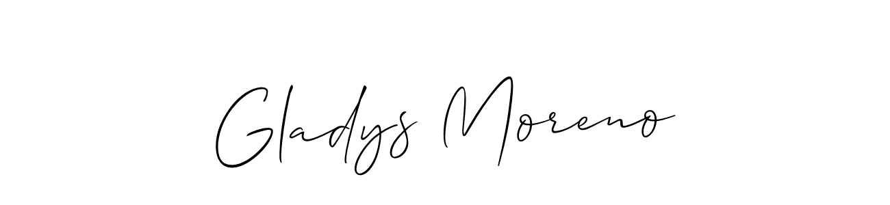 Also we have Gladys Moreno name is the best signature style. Create professional handwritten signature collection using Allison_Script autograph style. Gladys Moreno signature style 2 images and pictures png