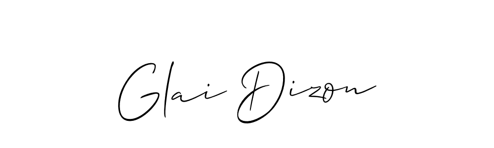 Also You can easily find your signature by using the search form. We will create Glai Dizon name handwritten signature images for you free of cost using Allison_Script sign style. Glai Dizon signature style 2 images and pictures png