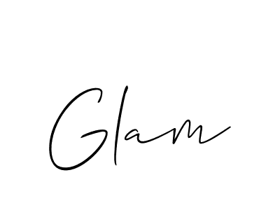 Create a beautiful signature design for name Glam. With this signature (Allison_Script) fonts, you can make a handwritten signature for free. Glam signature style 2 images and pictures png