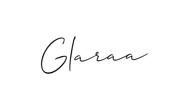 Use a signature maker to create a handwritten signature online. With this signature software, you can design (Allison_Script) your own signature for name Glaraa. Glaraa signature style 2 images and pictures png