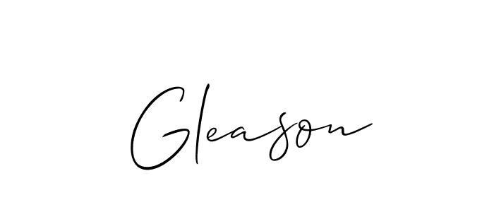 Design your own signature with our free online signature maker. With this signature software, you can create a handwritten (Allison_Script) signature for name Gleason. Gleason signature style 2 images and pictures png
