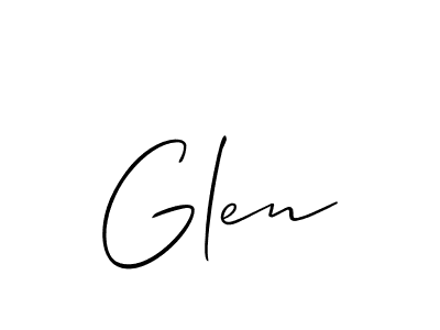 Glen stylish signature style. Best Handwritten Sign (Allison_Script) for my name. Handwritten Signature Collection Ideas for my name Glen. Glen signature style 2 images and pictures png