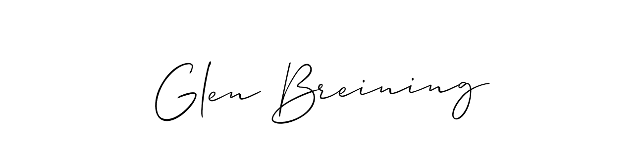 Make a beautiful signature design for name Glen Breining. With this signature (Allison_Script) style, you can create a handwritten signature for free. Glen Breining signature style 2 images and pictures png