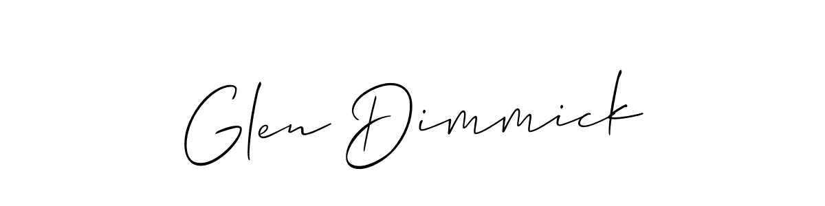 Design your own signature with our free online signature maker. With this signature software, you can create a handwritten (Allison_Script) signature for name Glen Dimmick. Glen Dimmick signature style 2 images and pictures png