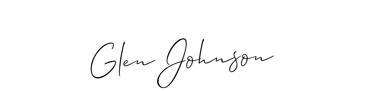 You should practise on your own different ways (Allison_Script) to write your name (Glen Johnson) in signature. don't let someone else do it for you. Glen Johnson signature style 2 images and pictures png