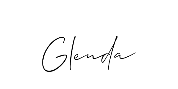 Create a beautiful signature design for name Glenda. With this signature (Allison_Script) fonts, you can make a handwritten signature for free. Glenda signature style 2 images and pictures png