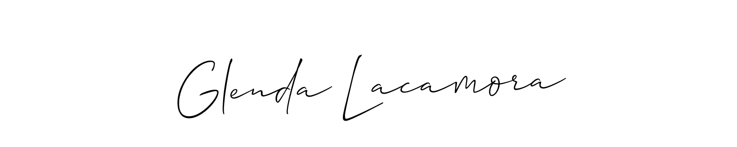 Also we have Glenda Lacamora name is the best signature style. Create professional handwritten signature collection using Allison_Script autograph style. Glenda Lacamora signature style 2 images and pictures png