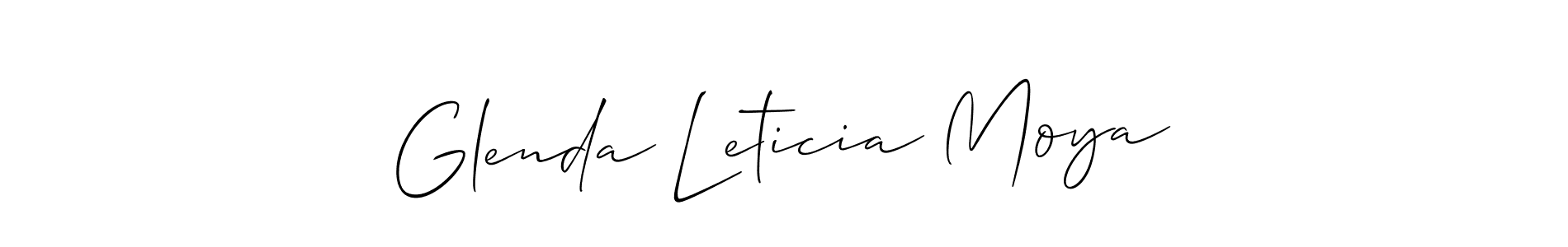 Similarly Allison_Script is the best handwritten signature design. Signature creator online .You can use it as an online autograph creator for name Glenda Leticia Moya. Glenda Leticia Moya signature style 2 images and pictures png