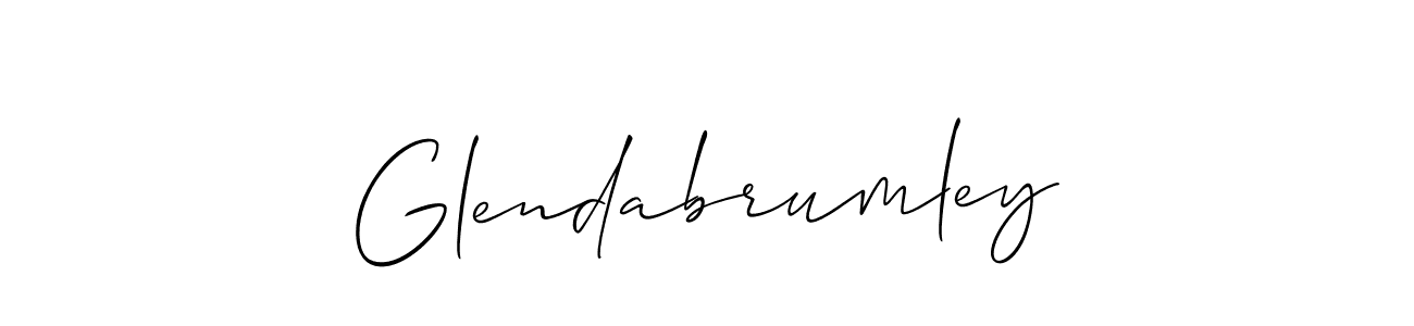 The best way (Allison_Script) to make a short signature is to pick only two or three words in your name. The name Glendabrumley include a total of six letters. For converting this name. Glendabrumley signature style 2 images and pictures png