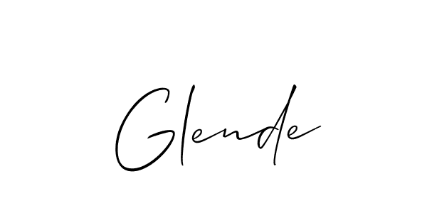 Allison_Script is a professional signature style that is perfect for those who want to add a touch of class to their signature. It is also a great choice for those who want to make their signature more unique. Get Glende name to fancy signature for free. Glende signature style 2 images and pictures png