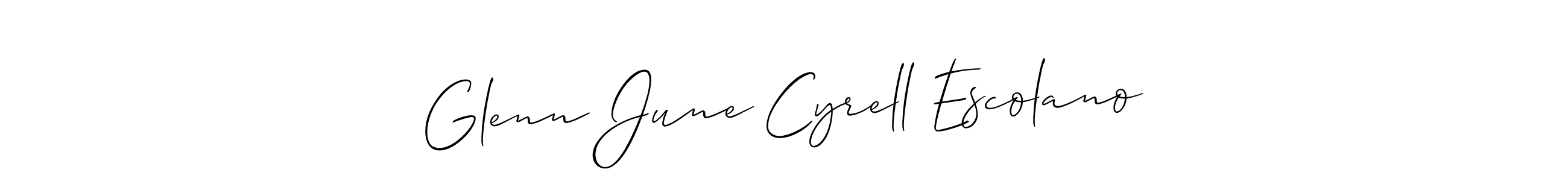 Use a signature maker to create a handwritten signature online. With this signature software, you can design (Allison_Script) your own signature for name Glenn June Cyrell Escolano. Glenn June Cyrell Escolano signature style 2 images and pictures png