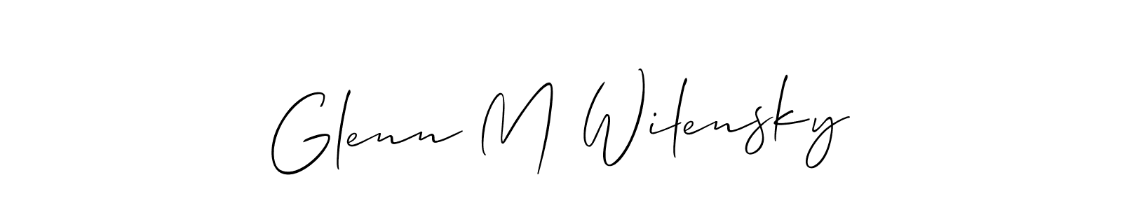 Allison_Script is a professional signature style that is perfect for those who want to add a touch of class to their signature. It is also a great choice for those who want to make their signature more unique. Get Glenn M Wilensky name to fancy signature for free. Glenn M Wilensky signature style 2 images and pictures png