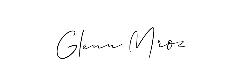 Create a beautiful signature design for name Glenn Mroz. With this signature (Allison_Script) fonts, you can make a handwritten signature for free. Glenn Mroz signature style 2 images and pictures png