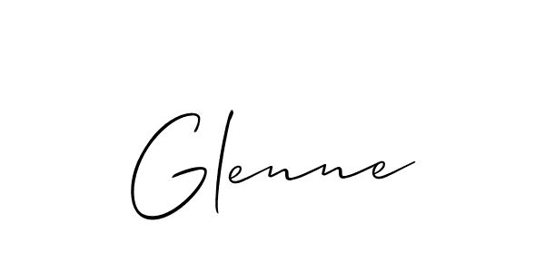 Make a beautiful signature design for name Glenne. With this signature (Allison_Script) style, you can create a handwritten signature for free. Glenne signature style 2 images and pictures png