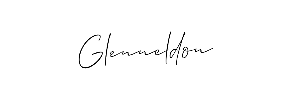 Create a beautiful signature design for name Glenneldon. With this signature (Allison_Script) fonts, you can make a handwritten signature for free. Glenneldon signature style 2 images and pictures png