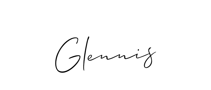 Design your own signature with our free online signature maker. With this signature software, you can create a handwritten (Allison_Script) signature for name Glennis. Glennis signature style 2 images and pictures png