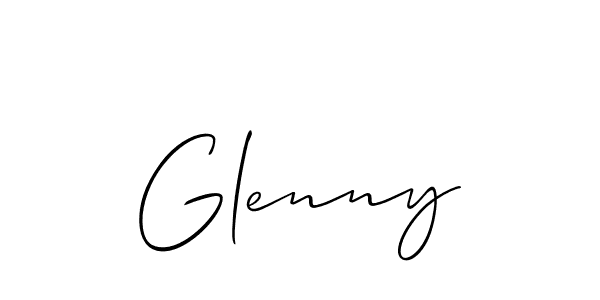 The best way (Allison_Script) to make a short signature is to pick only two or three words in your name. The name Glenny include a total of six letters. For converting this name. Glenny signature style 2 images and pictures png