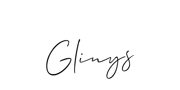 Design your own signature with our free online signature maker. With this signature software, you can create a handwritten (Allison_Script) signature for name Glinys. Glinys signature style 2 images and pictures png