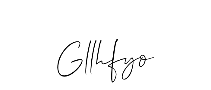 It looks lik you need a new signature style for name Gllhfyo. Design unique handwritten (Allison_Script) signature with our free signature maker in just a few clicks. Gllhfyo signature style 2 images and pictures png