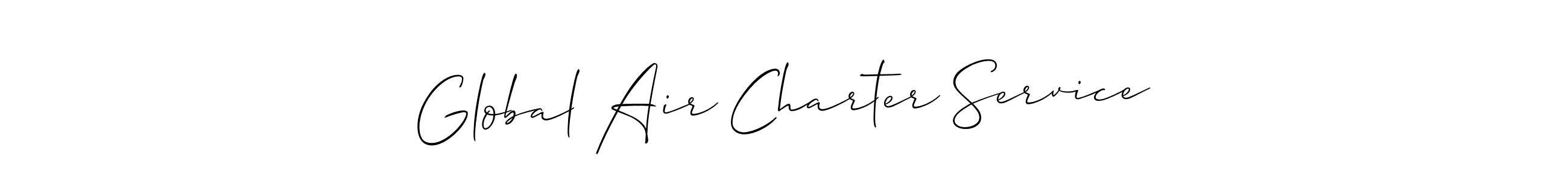 Use a signature maker to create a handwritten signature online. With this signature software, you can design (Allison_Script) your own signature for name Global Air Charter Service. Global Air Charter Service signature style 2 images and pictures png