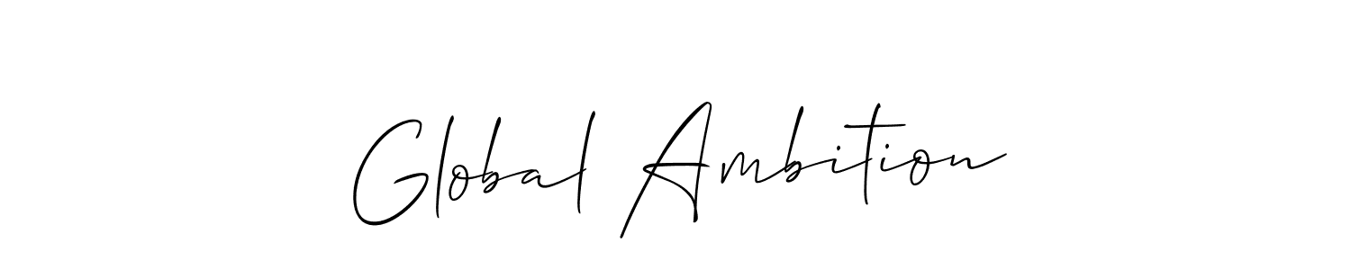 The best way (Allison_Script) to make a short signature is to pick only two or three words in your name. The name Global Ambition include a total of six letters. For converting this name. Global Ambition signature style 2 images and pictures png