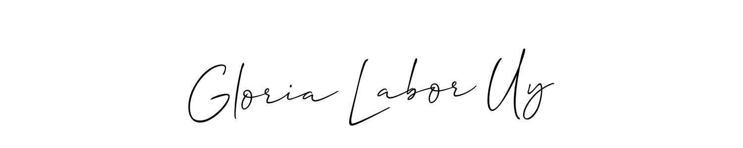 if you are searching for the best signature style for your name Gloria Labor Uy. so please give up your signature search. here we have designed multiple signature styles  using Allison_Script. Gloria Labor Uy signature style 2 images and pictures png