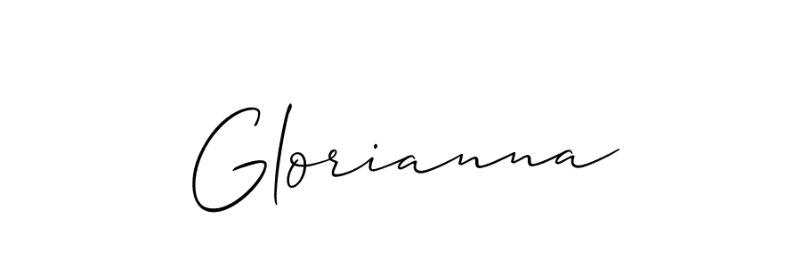 Use a signature maker to create a handwritten signature online. With this signature software, you can design (Allison_Script) your own signature for name Glorianna. Glorianna signature style 2 images and pictures png