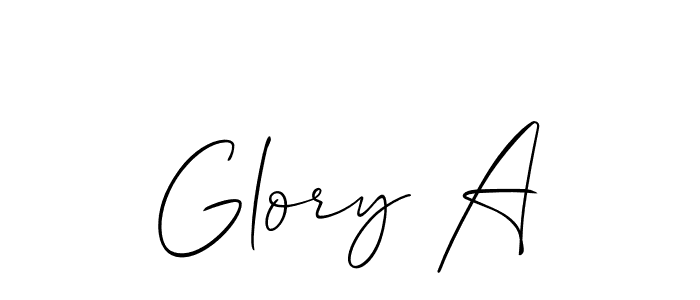 Create a beautiful signature design for name Glory A. With this signature (Allison_Script) fonts, you can make a handwritten signature for free. Glory A signature style 2 images and pictures png