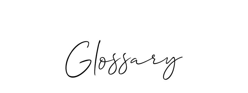 Best and Professional Signature Style for Glossary. Allison_Script Best Signature Style Collection. Glossary signature style 2 images and pictures png