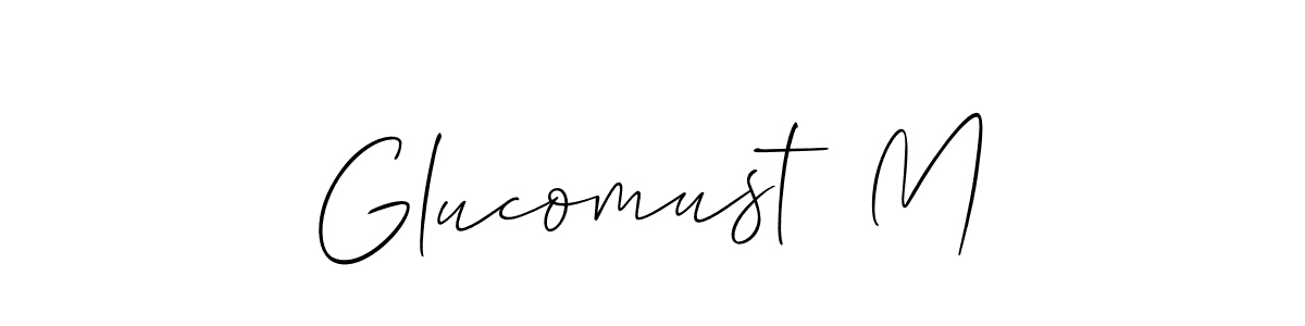 Similarly Allison_Script is the best handwritten signature design. Signature creator online .You can use it as an online autograph creator for name Glucomust  M. Glucomust  M signature style 2 images and pictures png