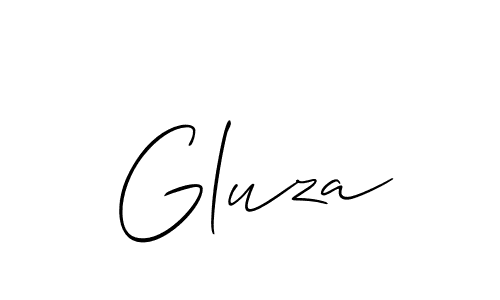 How to make Gluza signature? Allison_Script is a professional autograph style. Create handwritten signature for Gluza name. Gluza signature style 2 images and pictures png