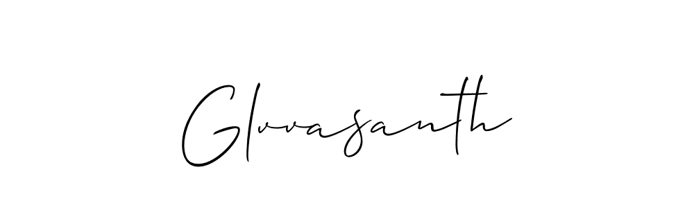 The best way (Allison_Script) to make a short signature is to pick only two or three words in your name. The name Glvvasanth include a total of six letters. For converting this name. Glvvasanth signature style 2 images and pictures png