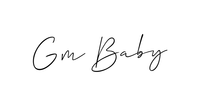 Make a beautiful signature design for name Gm Baby. With this signature (Allison_Script) style, you can create a handwritten signature for free. Gm Baby signature style 2 images and pictures png