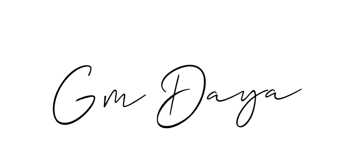 Make a short Gm Daya signature style. Manage your documents anywhere anytime using Allison_Script. Create and add eSignatures, submit forms, share and send files easily. Gm Daya signature style 2 images and pictures png