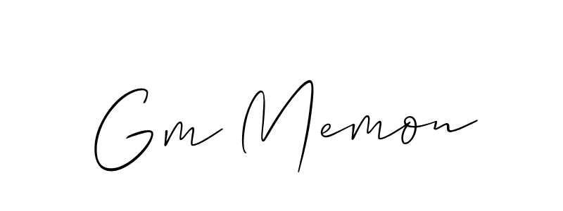 Use a signature maker to create a handwritten signature online. With this signature software, you can design (Allison_Script) your own signature for name Gm Memon. Gm Memon signature style 2 images and pictures png