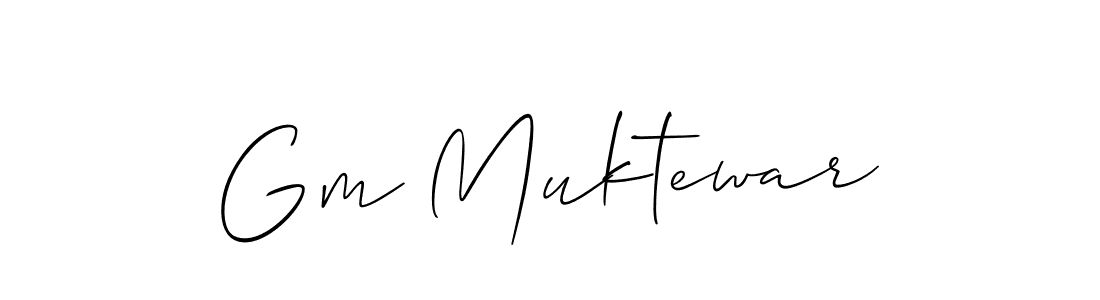 if you are searching for the best signature style for your name Gm Muktewar. so please give up your signature search. here we have designed multiple signature styles  using Allison_Script. Gm Muktewar signature style 2 images and pictures png