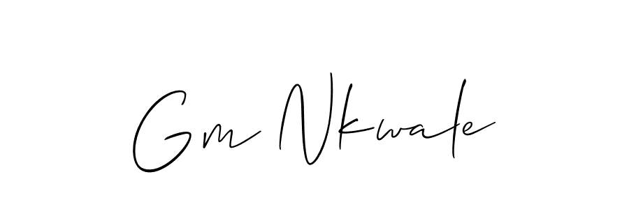 Use a signature maker to create a handwritten signature online. With this signature software, you can design (Allison_Script) your own signature for name Gm Nkwale. Gm Nkwale signature style 2 images and pictures png