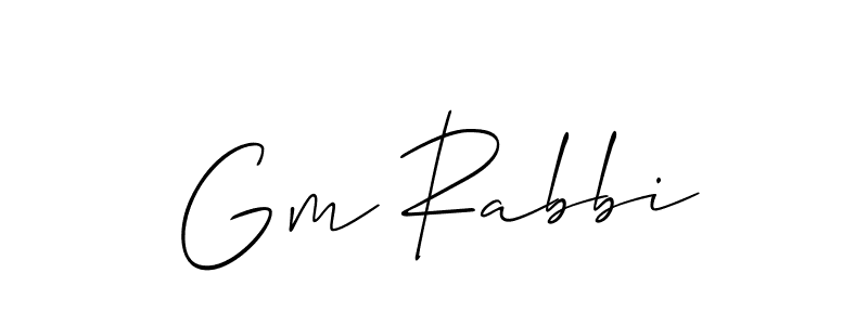 Gm Rabbi stylish signature style. Best Handwritten Sign (Allison_Script) for my name. Handwritten Signature Collection Ideas for my name Gm Rabbi. Gm Rabbi signature style 2 images and pictures png
