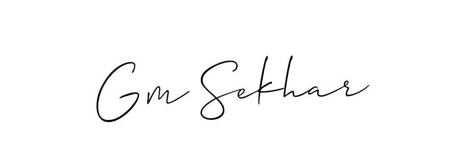 Gm Sekhar stylish signature style. Best Handwritten Sign (Allison_Script) for my name. Handwritten Signature Collection Ideas for my name Gm Sekhar. Gm Sekhar signature style 2 images and pictures png