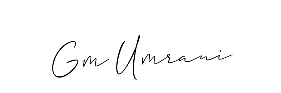 Also You can easily find your signature by using the search form. We will create Gm Umrani name handwritten signature images for you free of cost using Allison_Script sign style. Gm Umrani signature style 2 images and pictures png