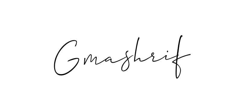 It looks lik you need a new signature style for name Gmashrif. Design unique handwritten (Allison_Script) signature with our free signature maker in just a few clicks. Gmashrif signature style 2 images and pictures png