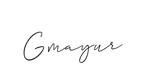 Allison_Script is a professional signature style that is perfect for those who want to add a touch of class to their signature. It is also a great choice for those who want to make their signature more unique. Get Gmayur name to fancy signature for free. Gmayur signature style 2 images and pictures png