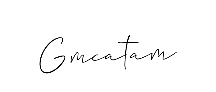 Make a beautiful signature design for name Gmcatam. With this signature (Allison_Script) style, you can create a handwritten signature for free. Gmcatam signature style 2 images and pictures png