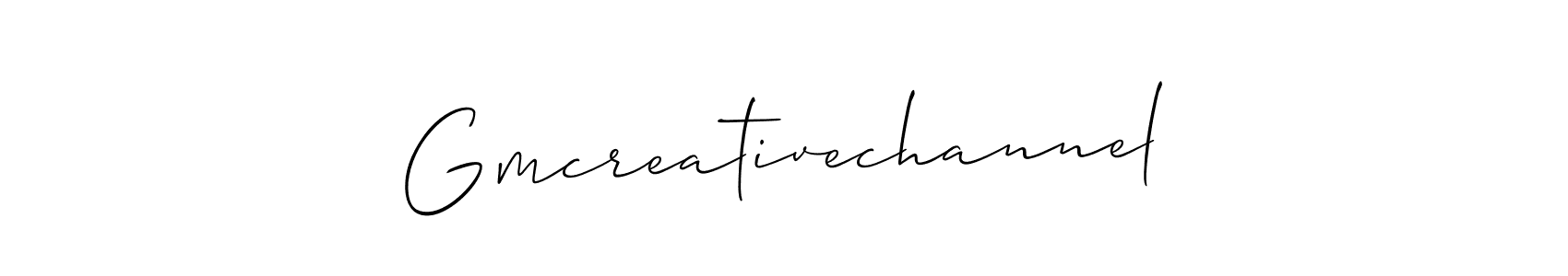 Allison_Script is a professional signature style that is perfect for those who want to add a touch of class to their signature. It is also a great choice for those who want to make their signature more unique. Get Gmcreativechannel name to fancy signature for free. Gmcreativechannel signature style 2 images and pictures png