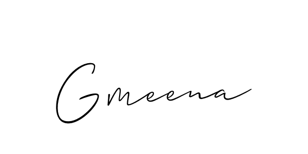 Make a beautiful signature design for name Gmeena. With this signature (Allison_Script) style, you can create a handwritten signature for free. Gmeena signature style 2 images and pictures png