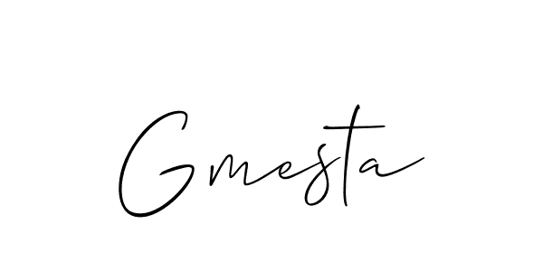 The best way (Allison_Script) to make a short signature is to pick only two or three words in your name. The name Gmesta include a total of six letters. For converting this name. Gmesta signature style 2 images and pictures png