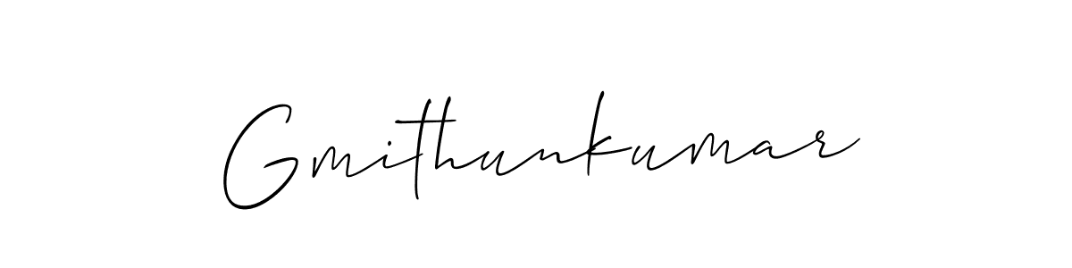 It looks lik you need a new signature style for name Gmithunkumar. Design unique handwritten (Allison_Script) signature with our free signature maker in just a few clicks. Gmithunkumar signature style 2 images and pictures png