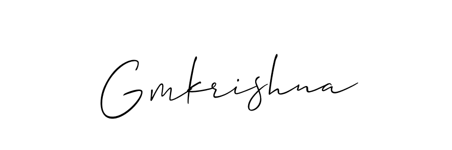 Allison_Script is a professional signature style that is perfect for those who want to add a touch of class to their signature. It is also a great choice for those who want to make their signature more unique. Get Gmkrishna name to fancy signature for free. Gmkrishna signature style 2 images and pictures png